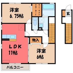 ラフィネ サワ Dの物件間取画像